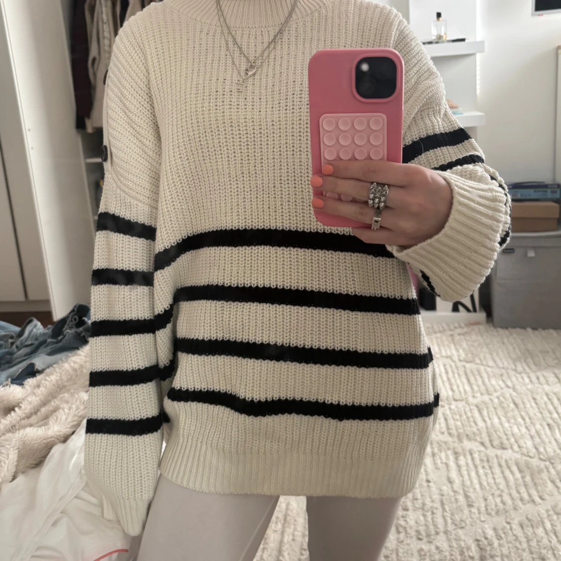 Oversized randig stickad tröja! 