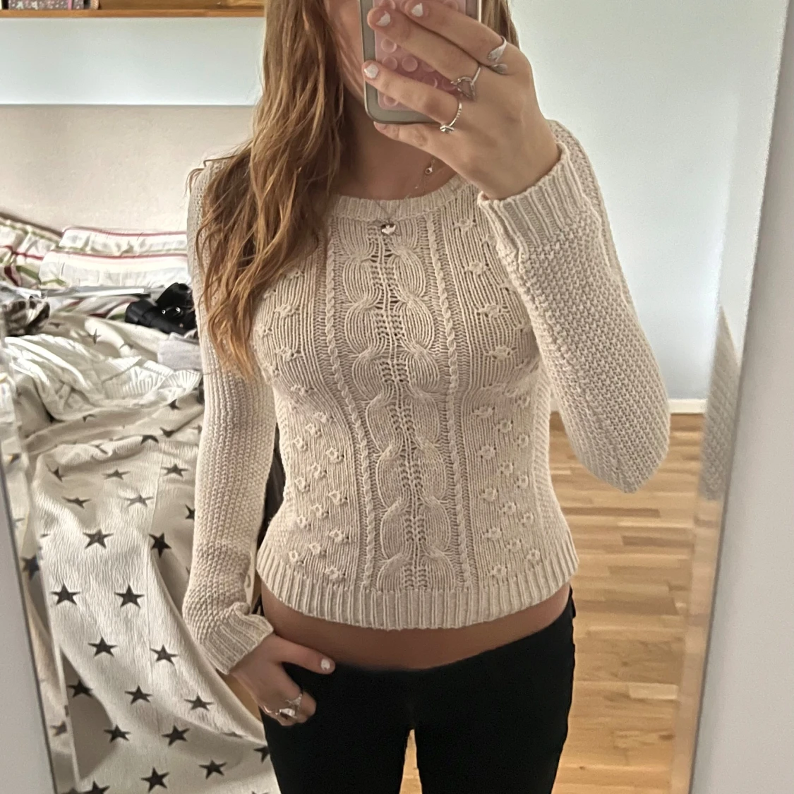 Beige stickad tröja från Zara Knit