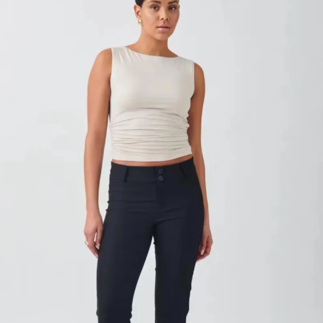 Svarta bootcut kostymbyxor - 2