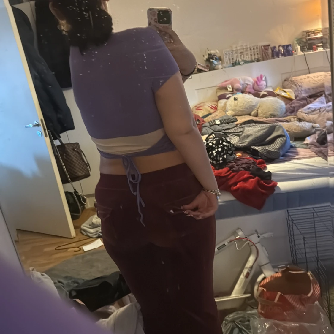 Lila croppad omlottopp från SHEIN - 1