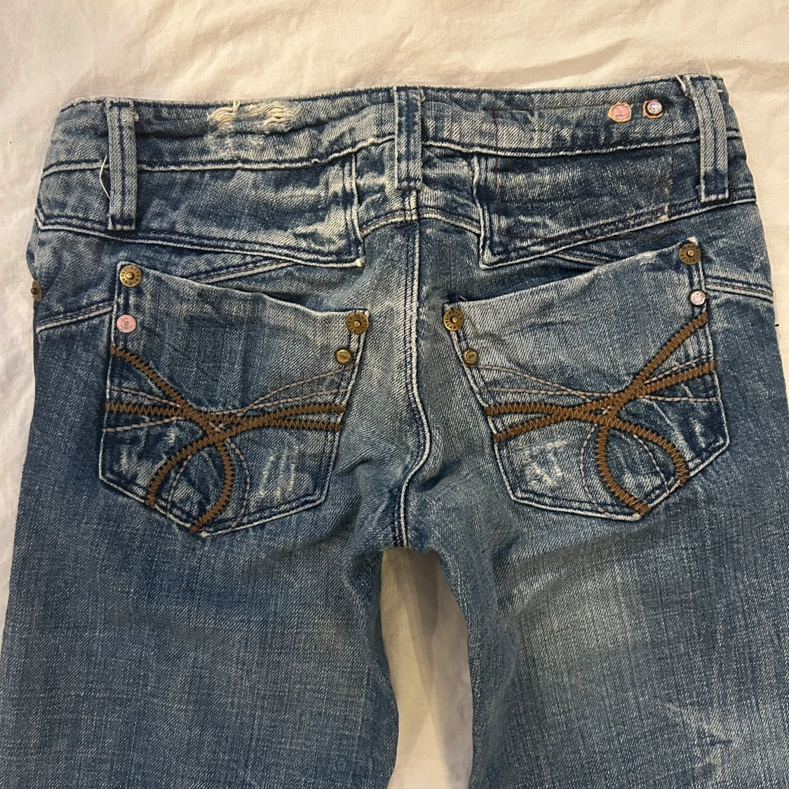 Vintage jeans från River Island med låg midja och flared ben - 2