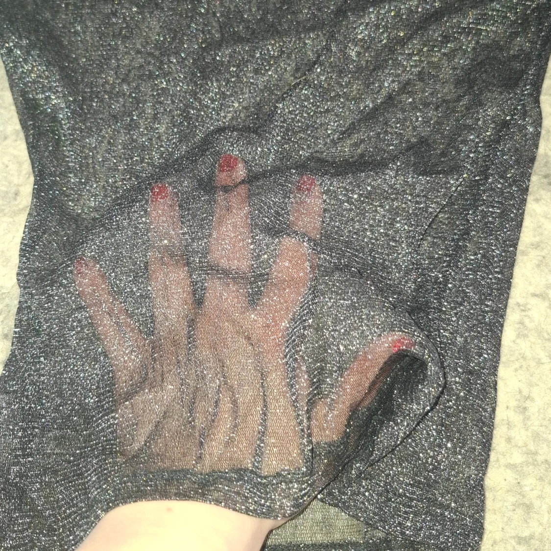 Svart glittrig långärmad topp - 1