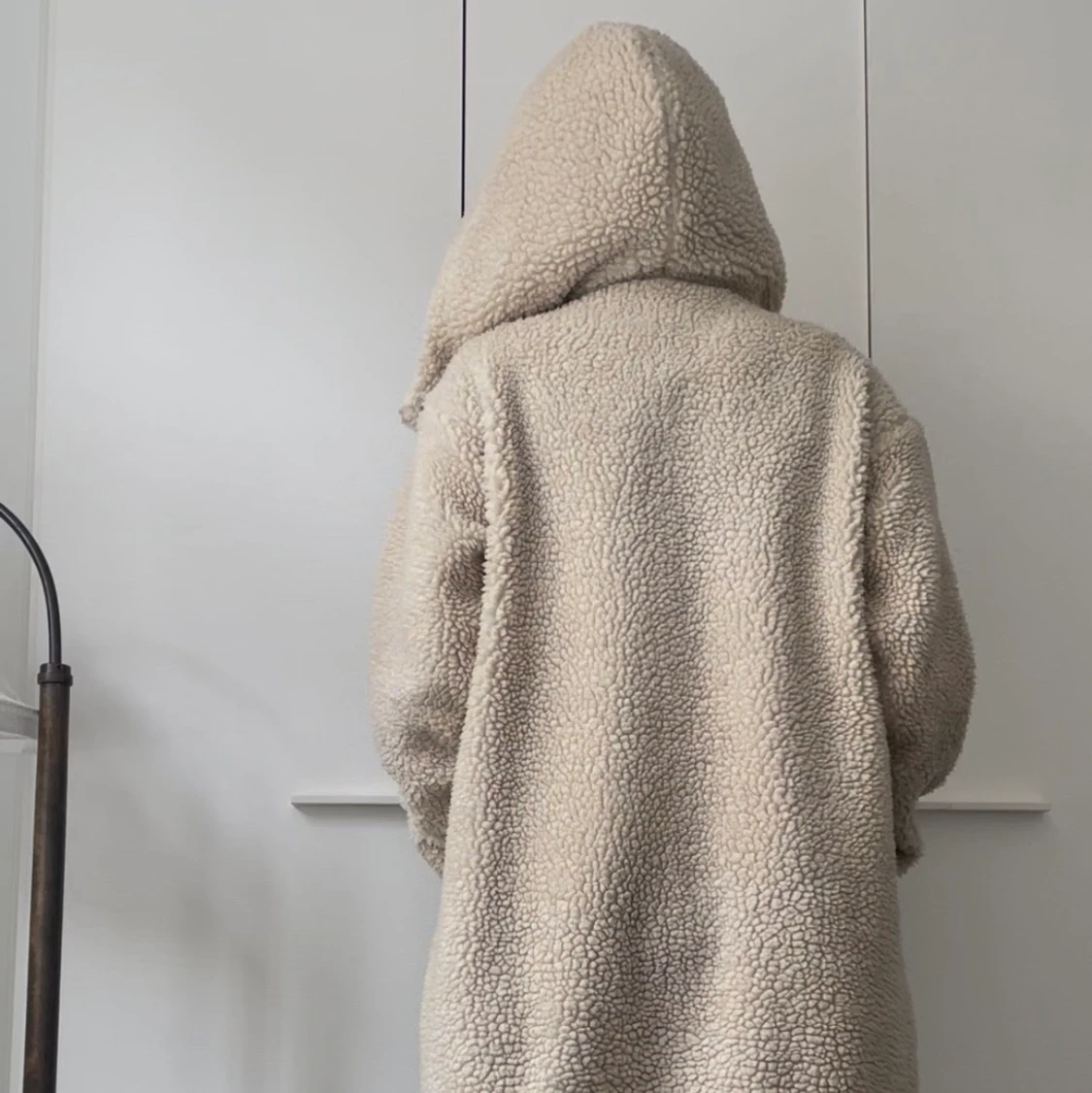 Beige teddy bear jacka/kappa - 90