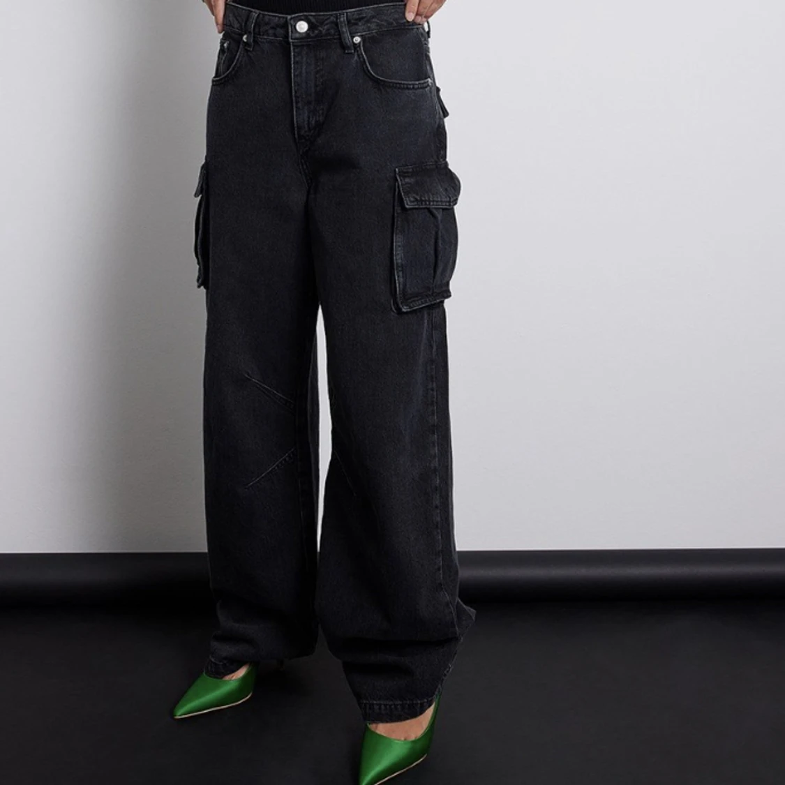 Gröna Satin klackar - NAKD - 90