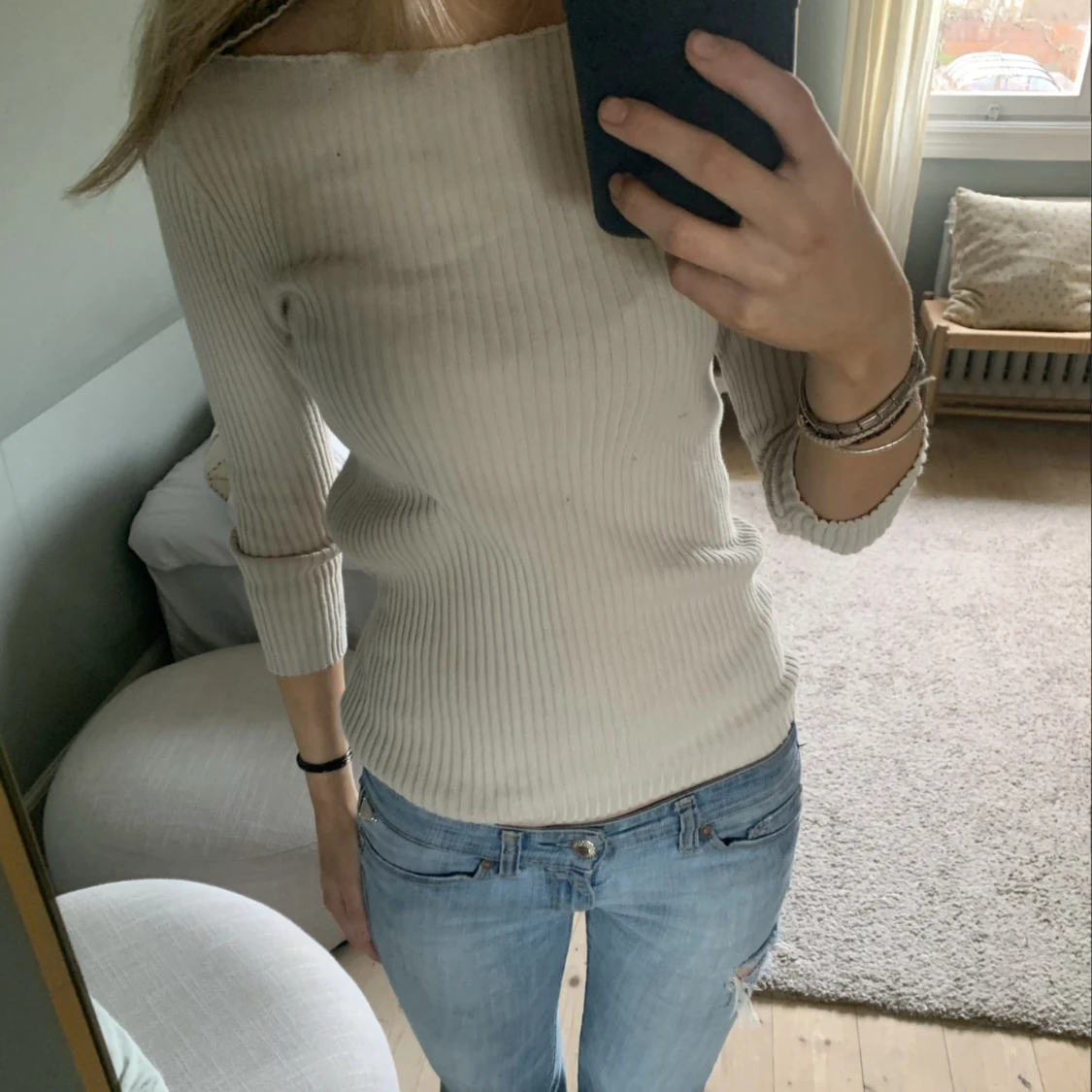 Trekvarts ärmad tröja - 90