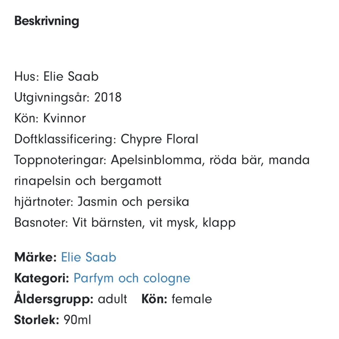 Elie Saab Le Parfum, Eau De Parfum Intense.  - 91