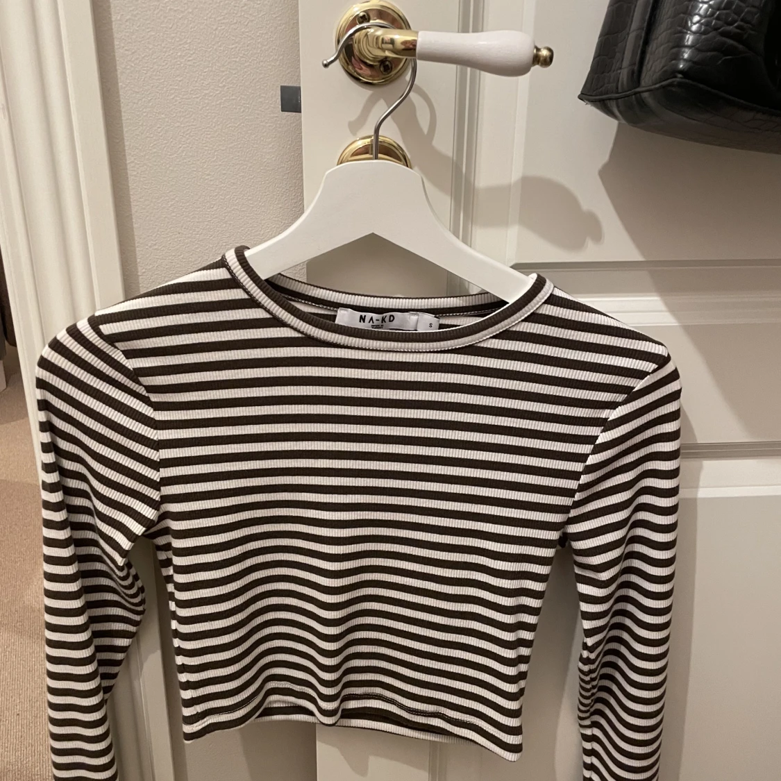 Kroppad långarmad randig tröja - 90