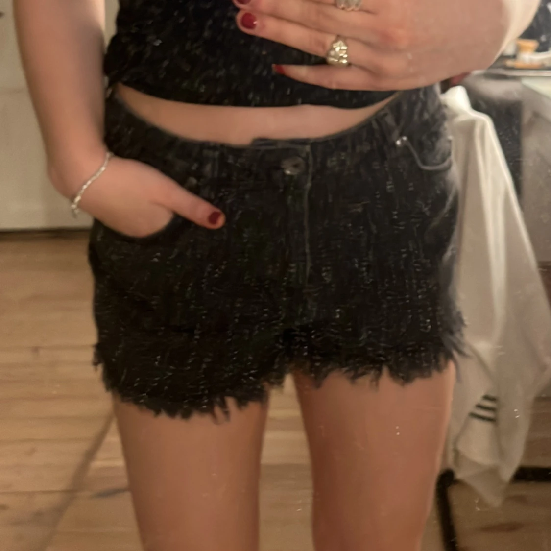 Svarta jeansshorts  - 91