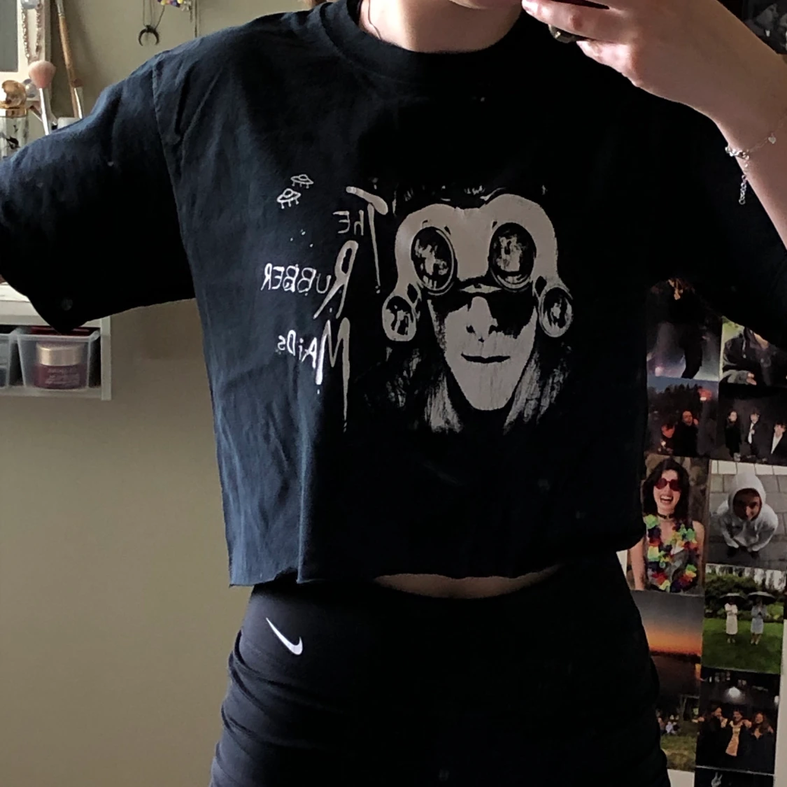 Croppad T-shirt med tryck - 90