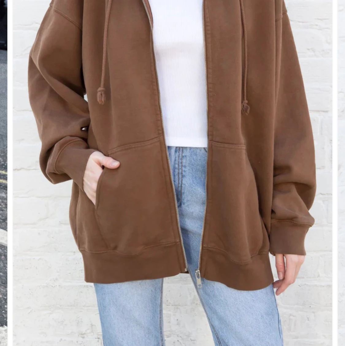 Brandy Melville Oversized zip up Brun - 90