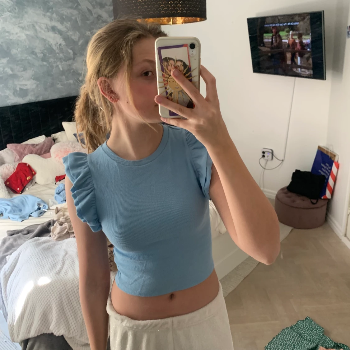 zara blå blus - 90