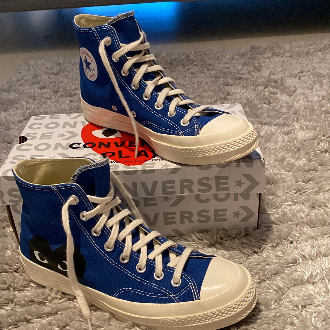 Cdg converse high blå