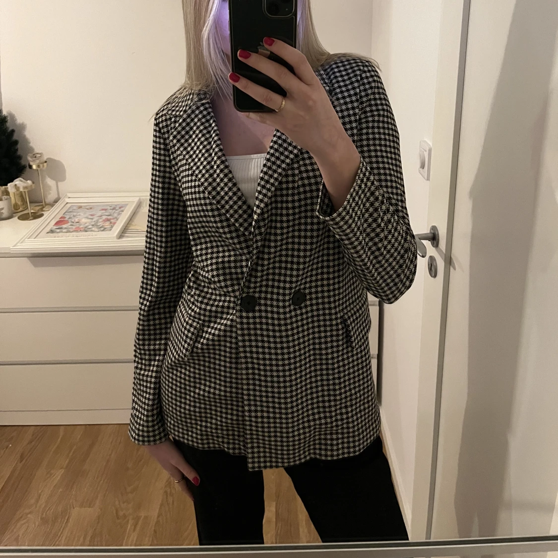 Svart-vit-rutig kavaj - 91