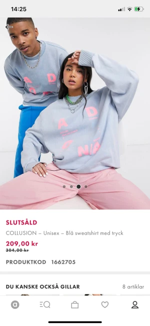 Sweatshirt - Köpte denna tröjan för 2 år sen från ASOS men används inte längre. Mycket fin färg!! Ljuset på mina bilder är inte lika korrekta som hemsidans😊 