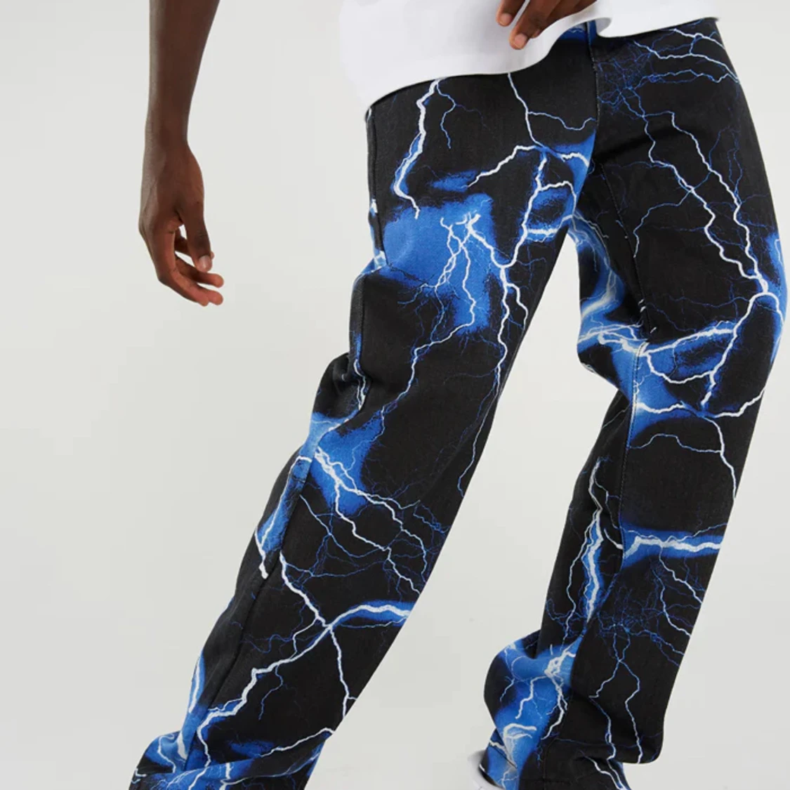 Jaded london jeans med blåa blixtar