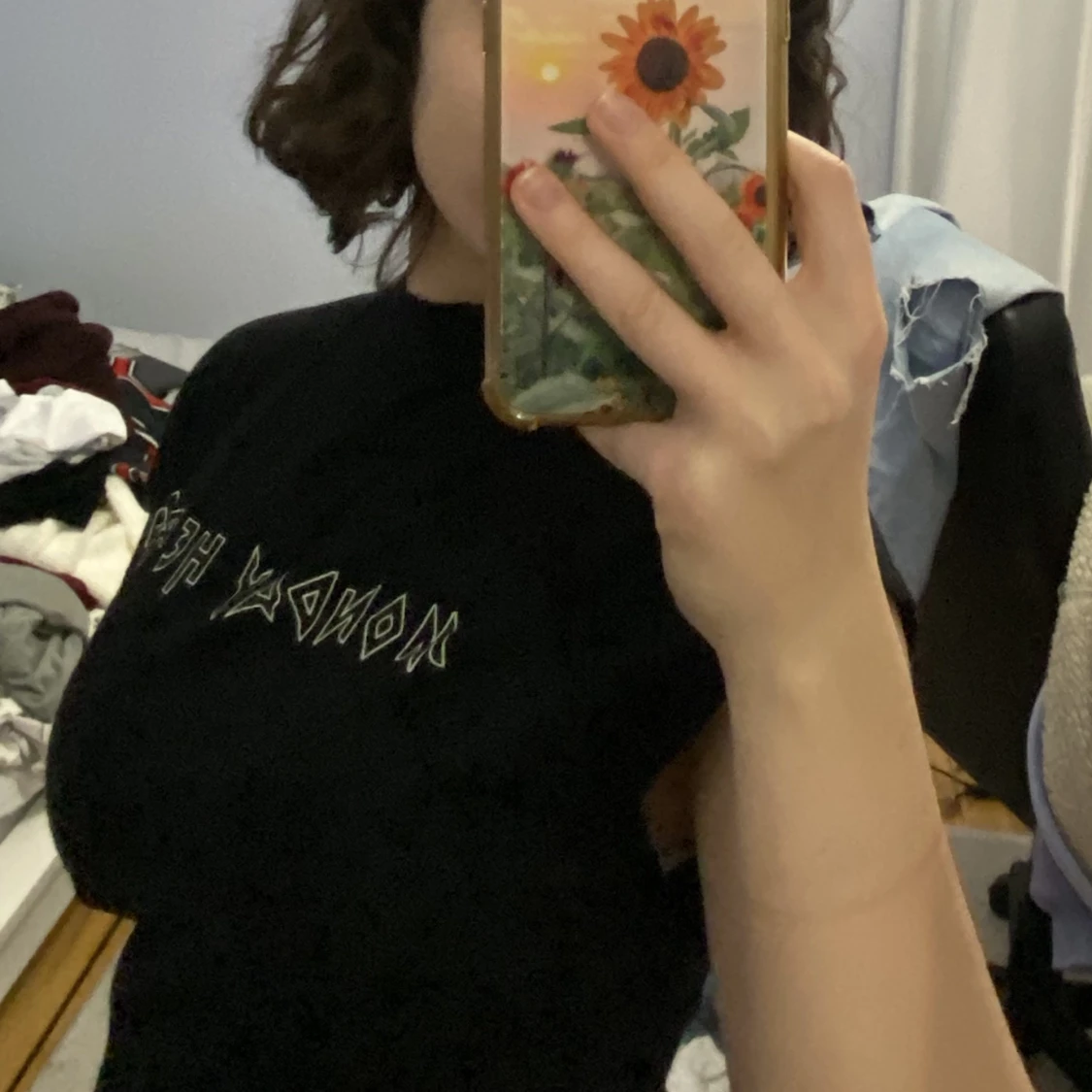 Svart t-shirt med motiv - 91