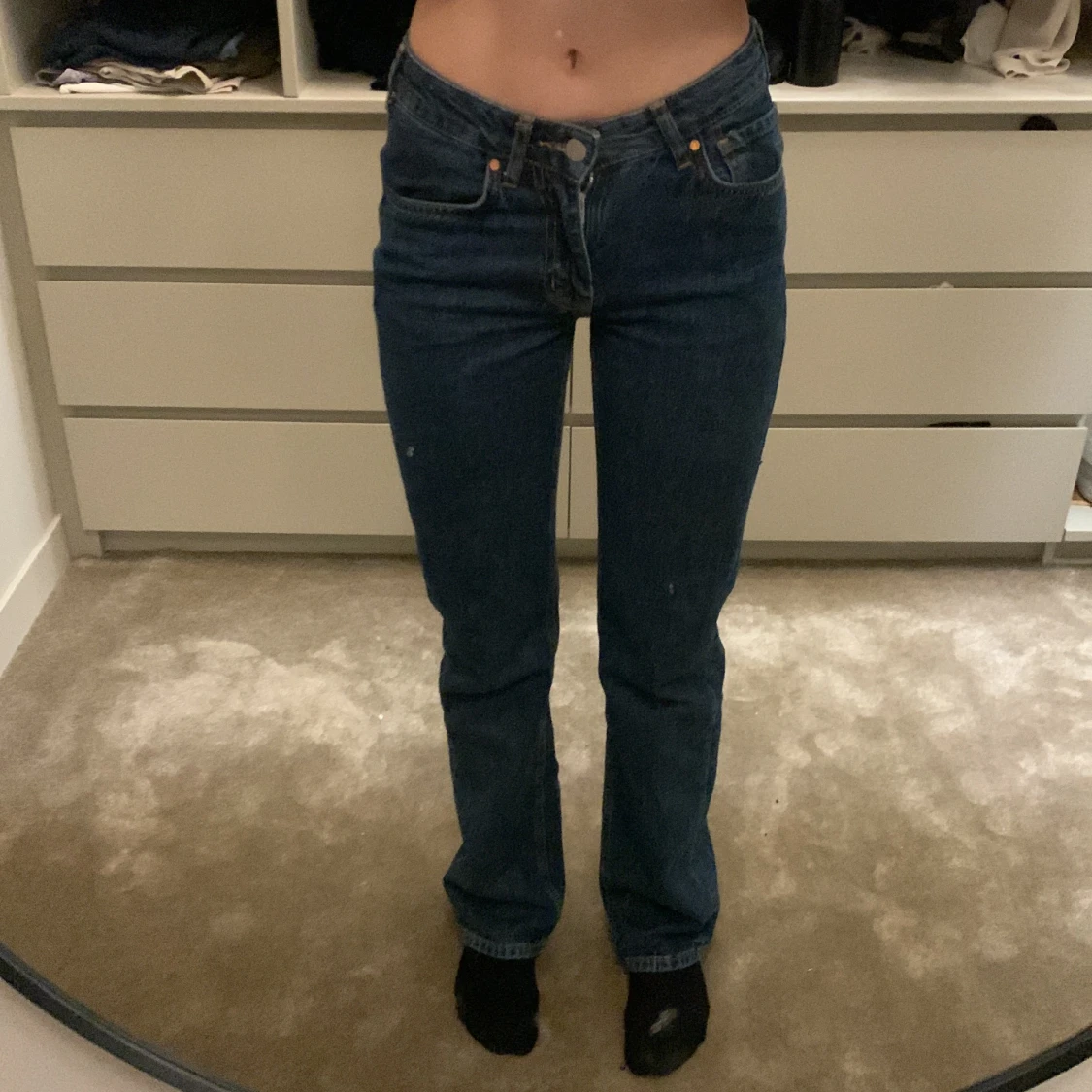 Mörkblå Low waist jeans 