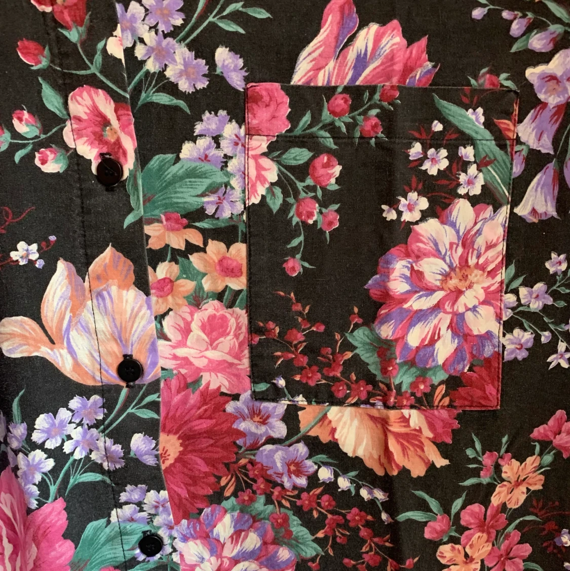 Vintage Floral Short Sleeve Button Down - 91