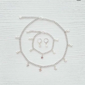 Stjärn Set Silver - Handgjorda smyckes set 🌸🌸 ,Halsbanden är justerbara mha förlägnings kedja och karbinhake, 