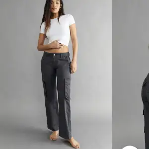 Säljer ett par väldigt snygga Low waist cargo jeans från Gina Tricot! Använda 3 gånger så som nya! Säljs då dom inte kommer till användning så mycket. Storlek 38, i en väldigt snygg grå färg😍200+ frakt 50kr 