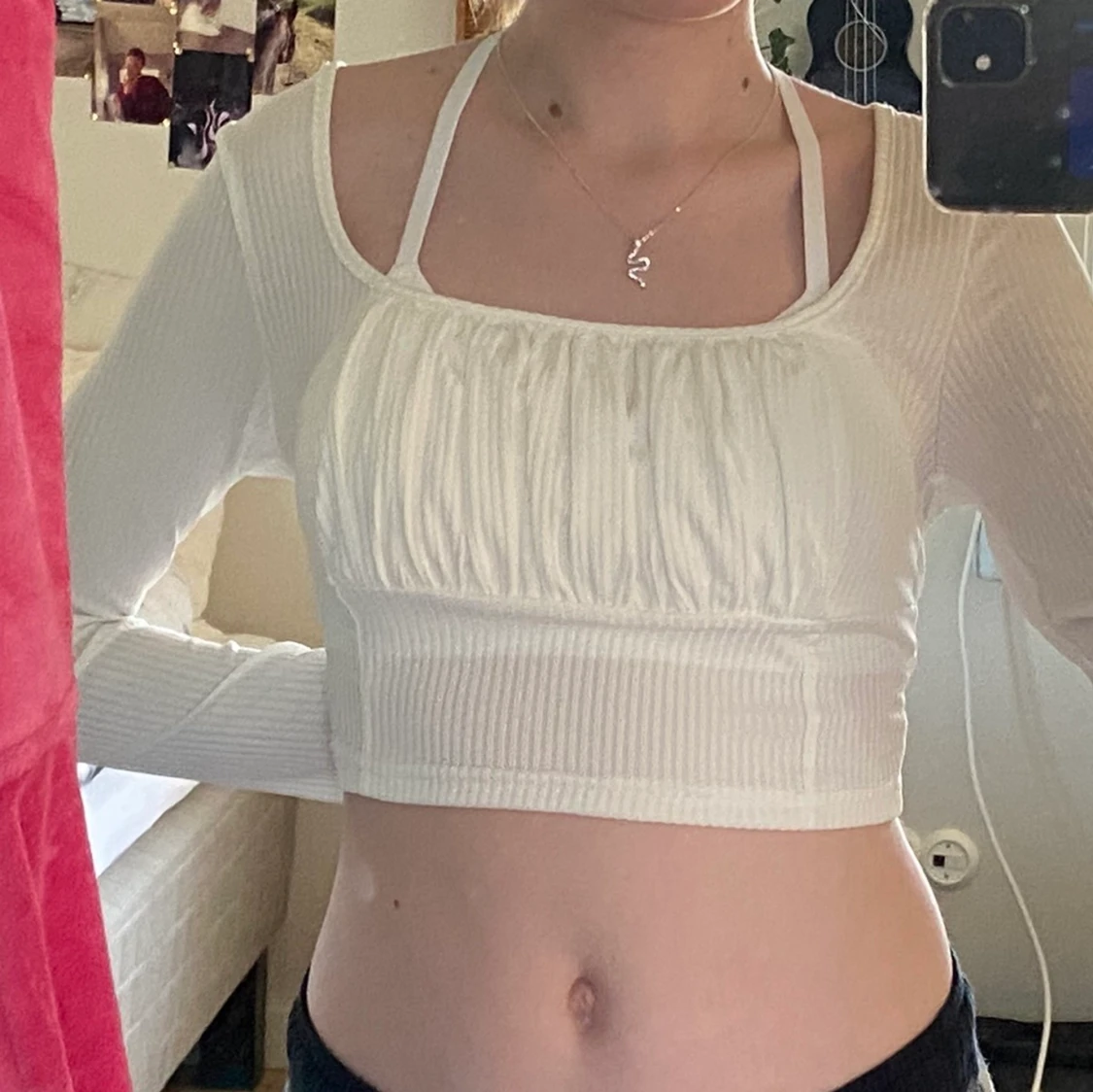 långärmad vit tröja 