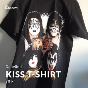 Kiss merch med tryck på ryggen  - Fin oanvänd kissmerch. Bild 2 visar baksidan. Köpt för 200kr på punkt shop.  Frakt är 51 kr. 