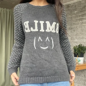 Smile gray knitt sweatshirt  - It’s really warm