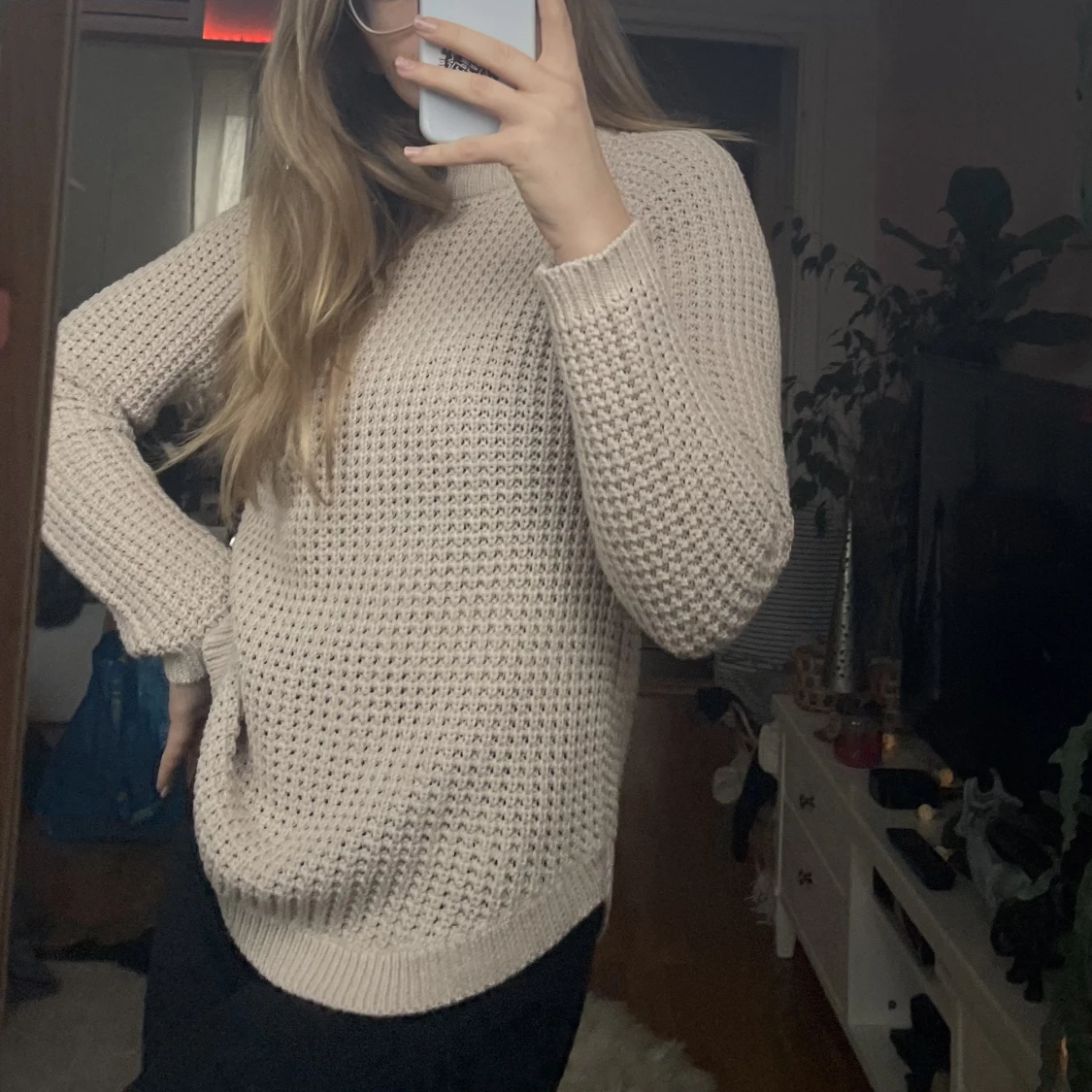 Stickad polo tröja  - 90