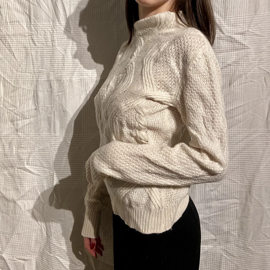 Vit Stickad Tröja - 91