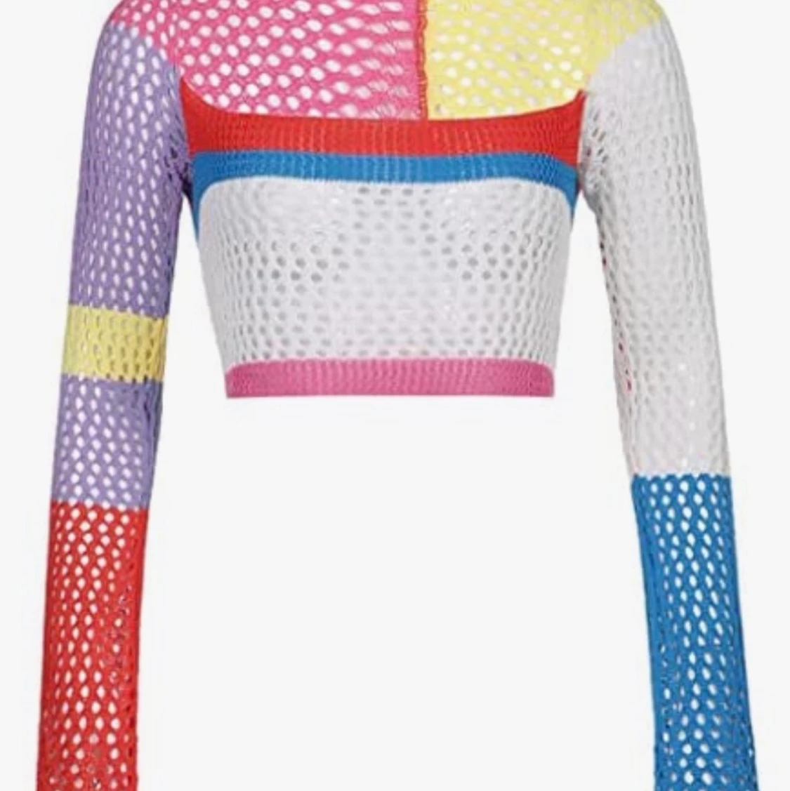 Virkad långärmad topp - 91