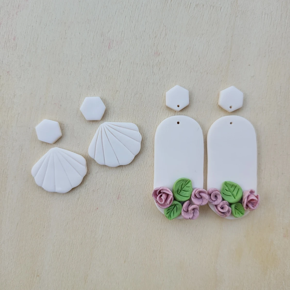 Handgjorda örhängen med rosor Nya - 91