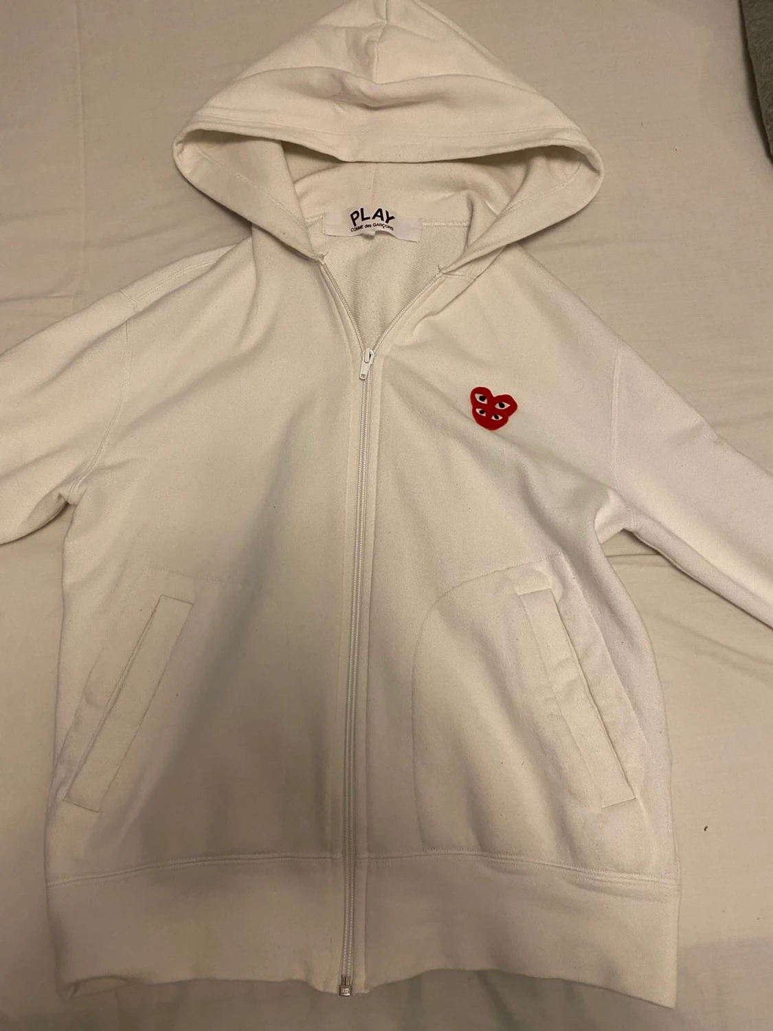 CDG Zip Hoodie Vit