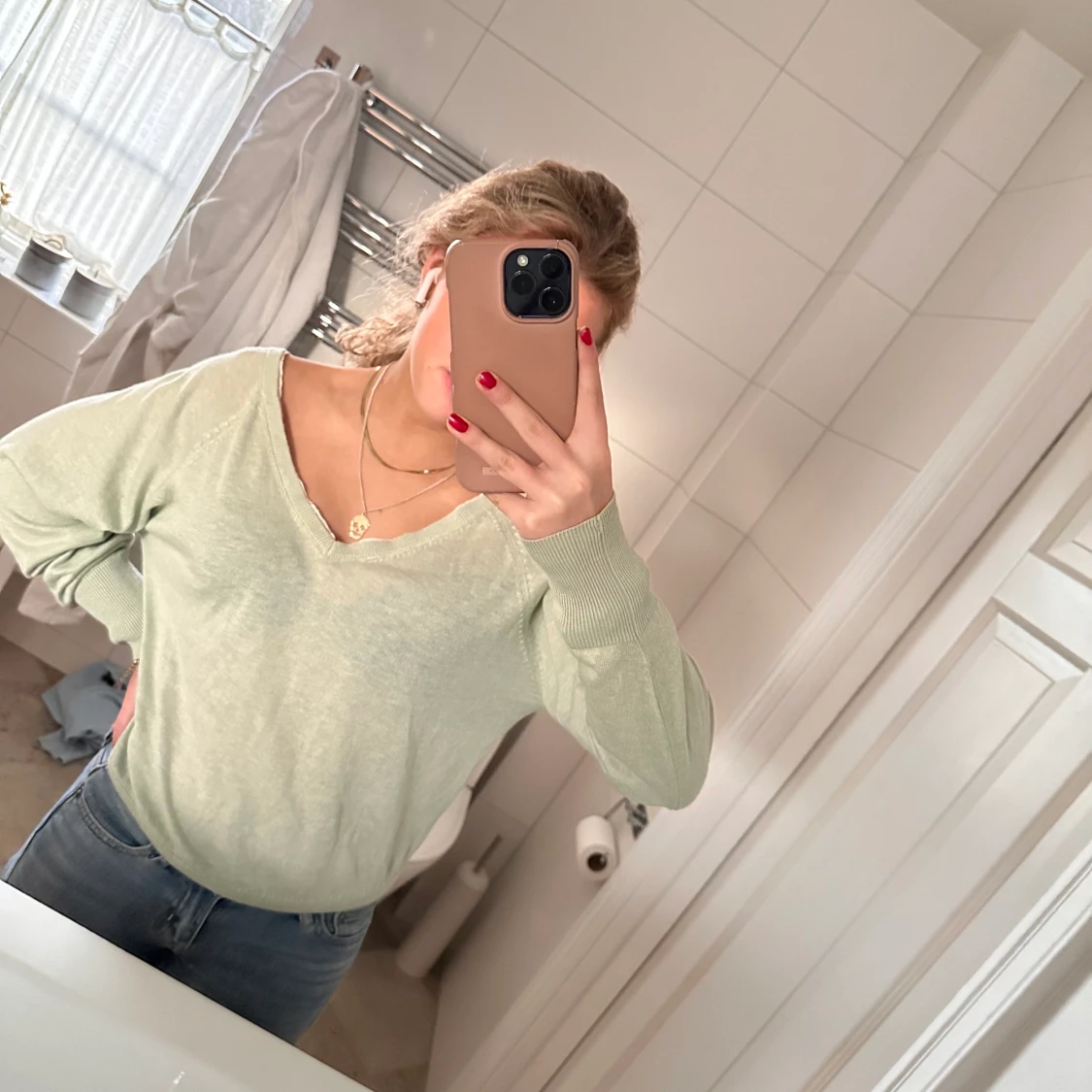 Ljusgrön stickad tröja från zara - 91