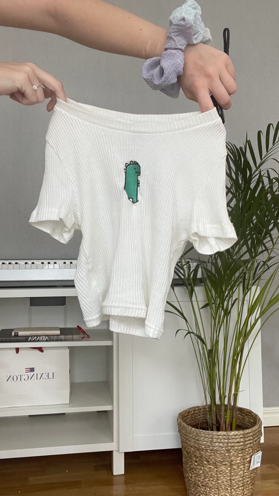 Vit croppad t-shirt - 90