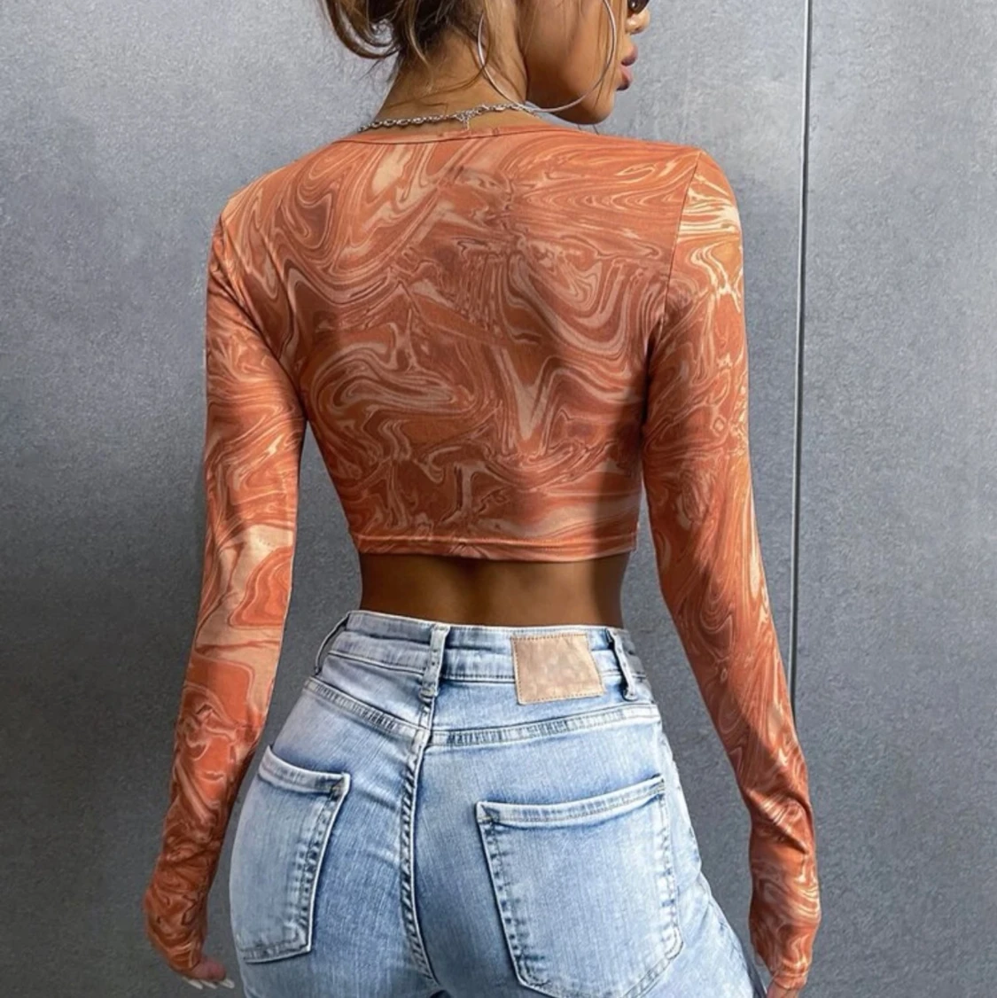 Magtröja/tröja i färg redwood marmor  - 91