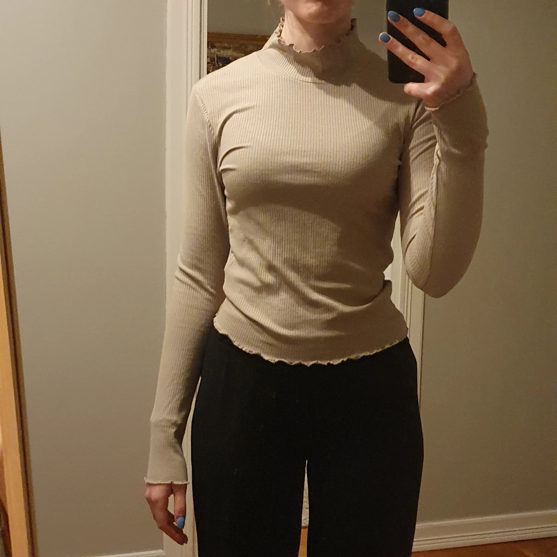 Beige turtle neck