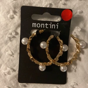 Guld örhängen - Smycke, örhänge från montini aldrig använda! Jätte fina o passar perfekt till fest eller nu till jul! Så fina detaljer💕 frakt: 13kr eller mötas upp i sthlm 