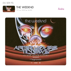Säljer the weeknd biljett x2 - Säljer två biljetter till the weeknd 17e juni, platser på B304. Säljer för samma pris jag köpte dem för, alla biljetter är slutsålda. Skriv vid intresse 