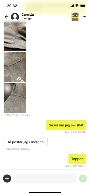 Dåligt omdöme - Den här kvinnan ljuger, hoodien hon köpte hade några slitna sömmar som jag aldrig lagt märke till, jag swishade därför tillbaka pengarna och hon lovade att skicka tillbaka tröjan till mig. Istället lämnade hon ett dåligt omdöme och slutade svara 