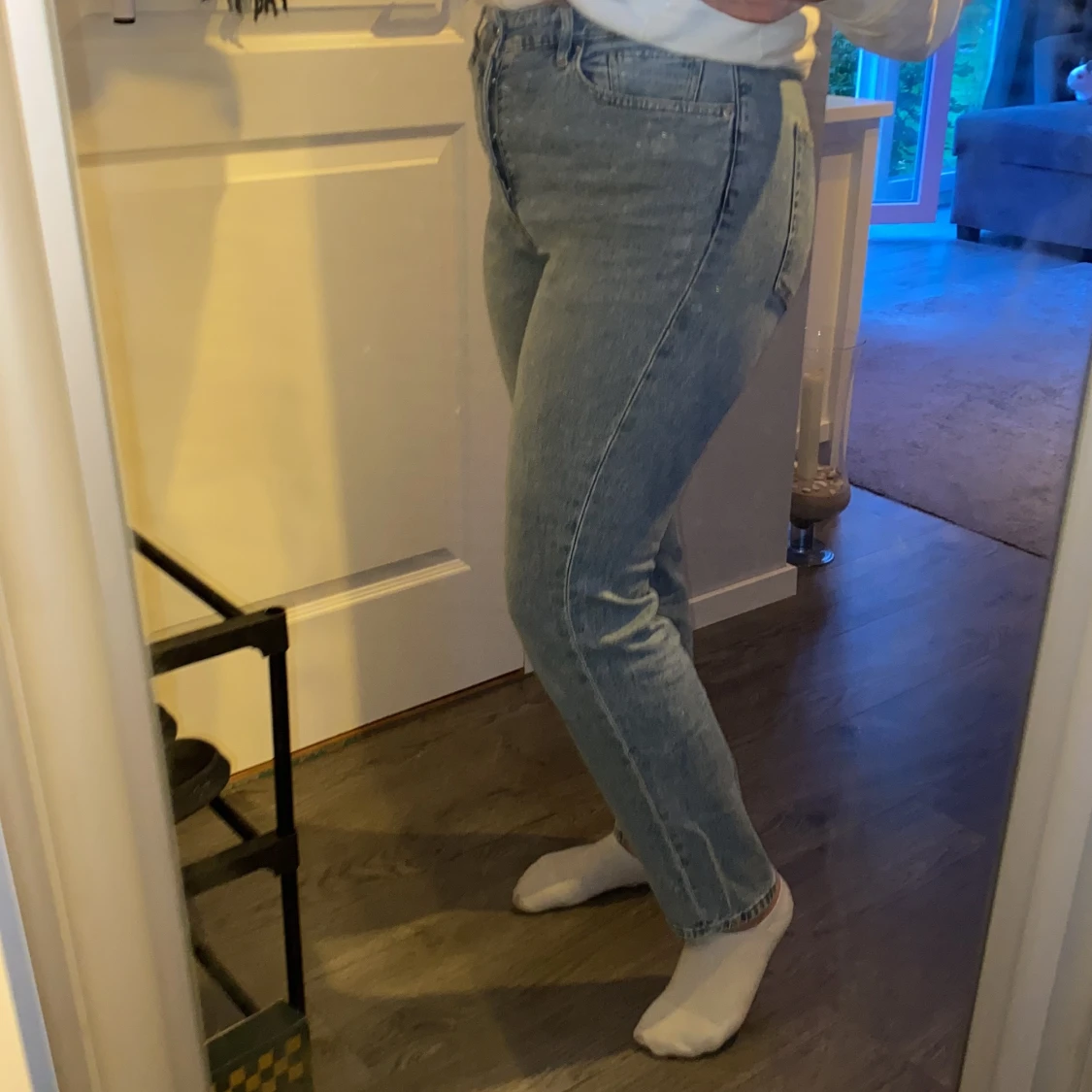 Mom Jeans ultra high waist. Storlek 42 - 90