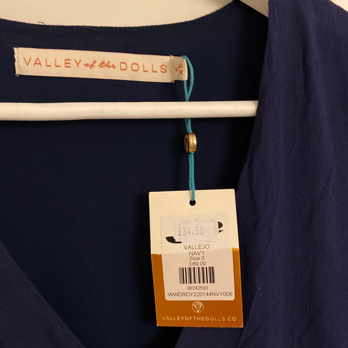 Marinblå klänning strl XS - 90