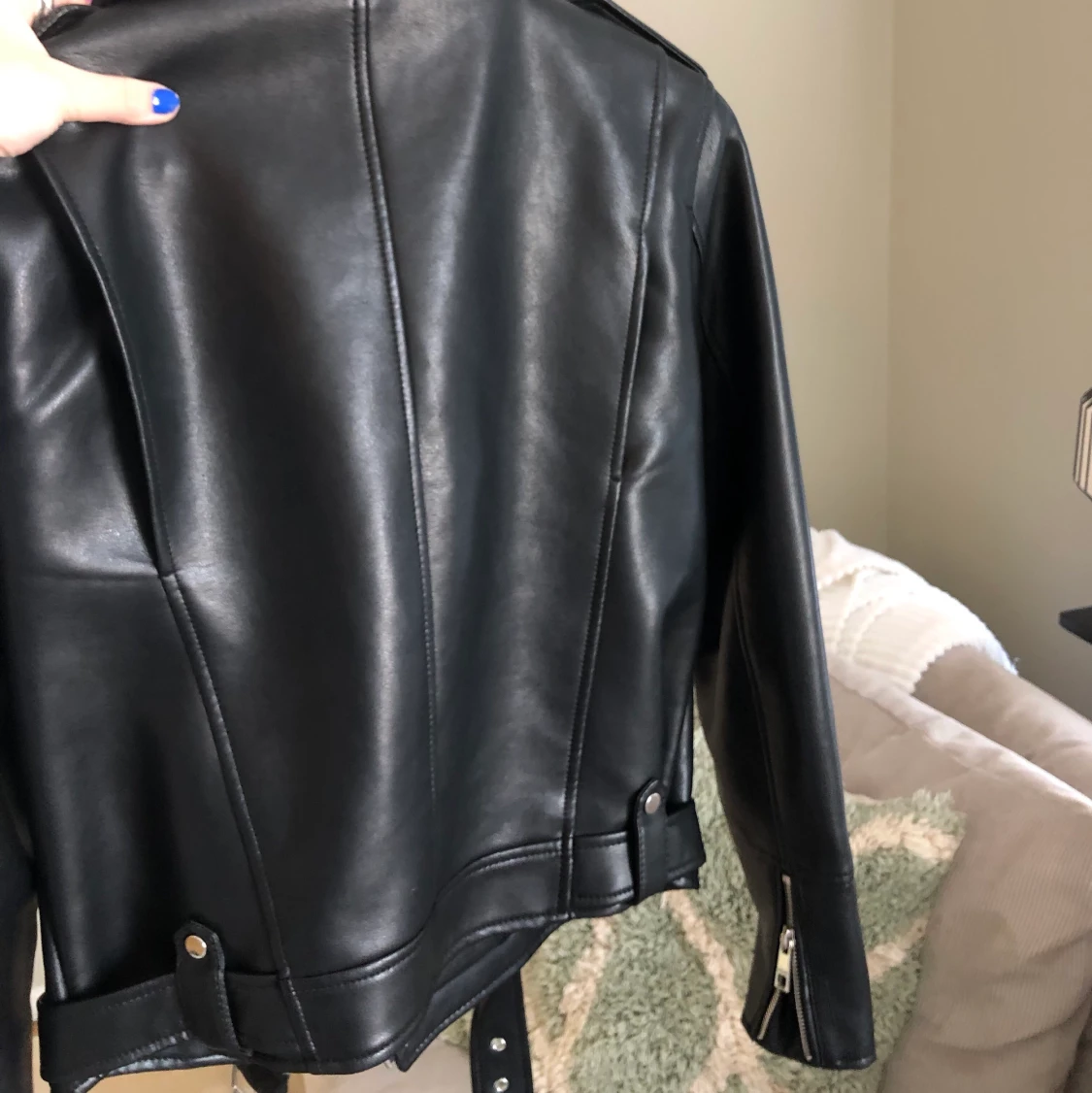 Svart skinnjacka - 90