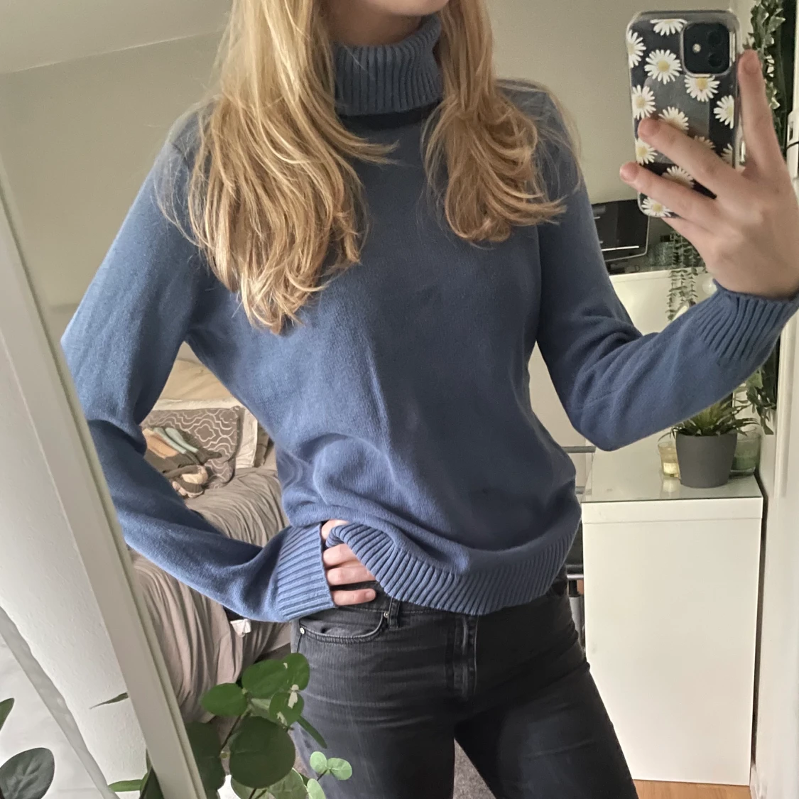 Blå turtle neck