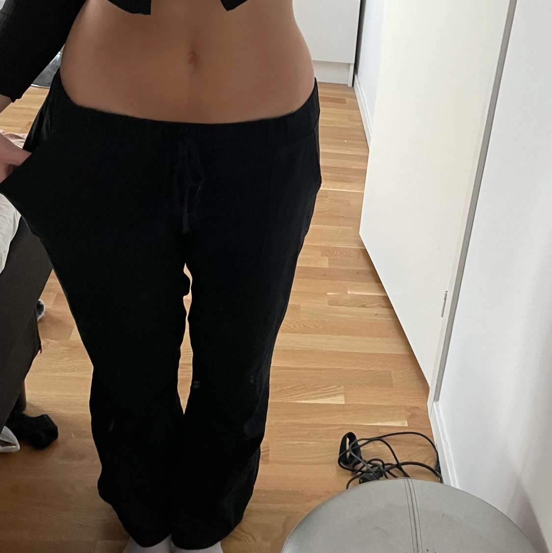 Svarta linnebyxor  - 91