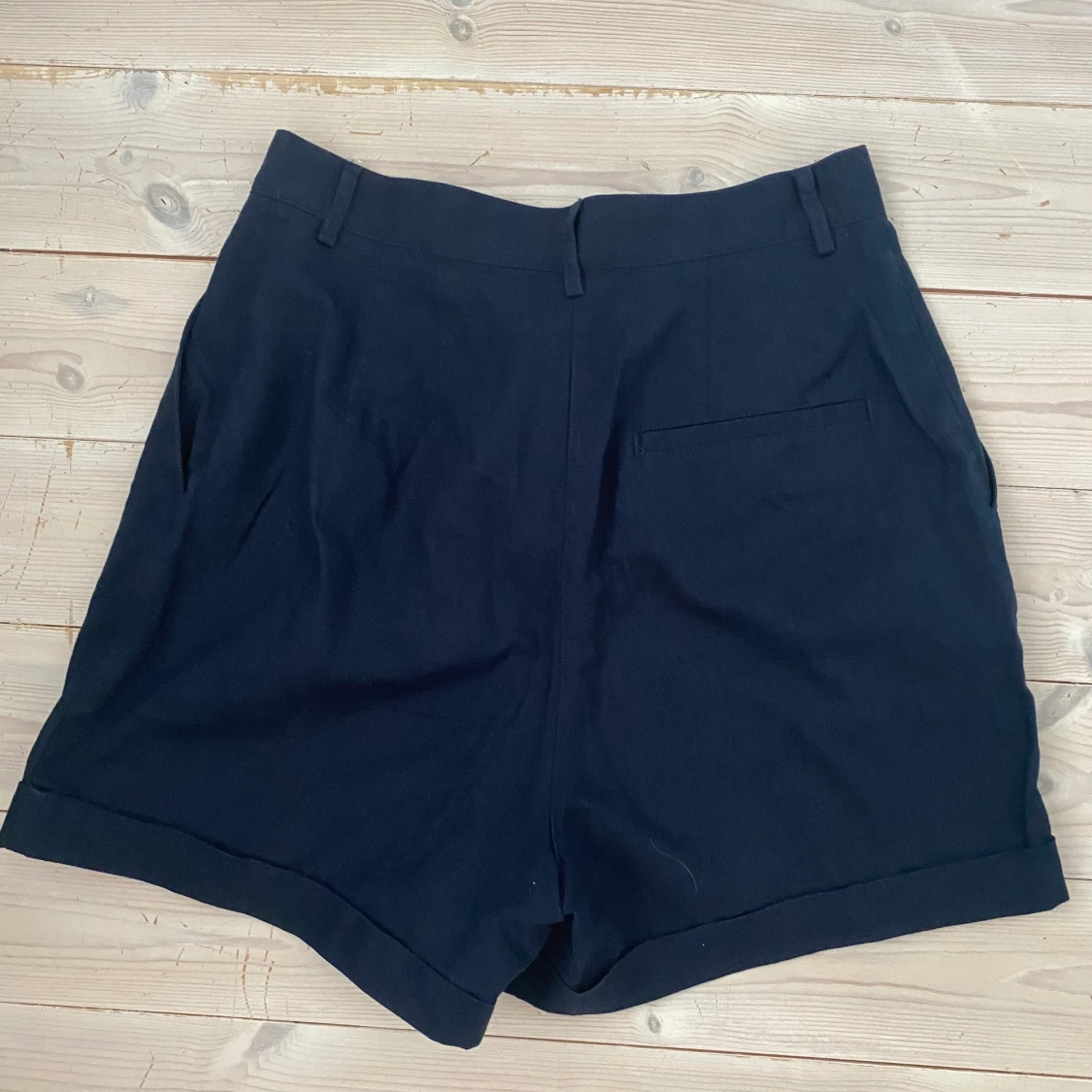 Blåa linneshorts - 90