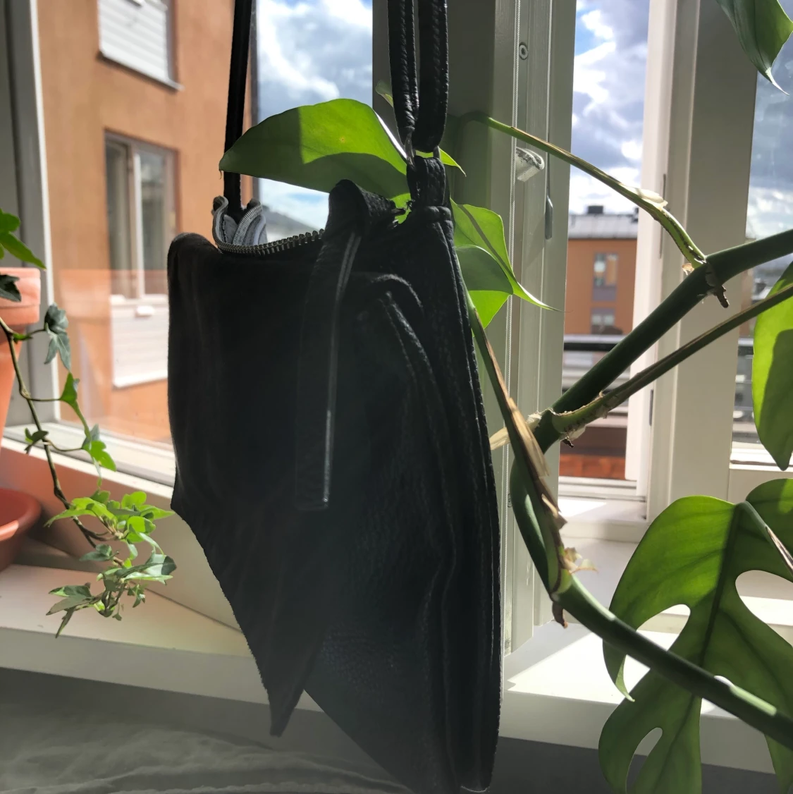 handväska i läder&mocka - 91