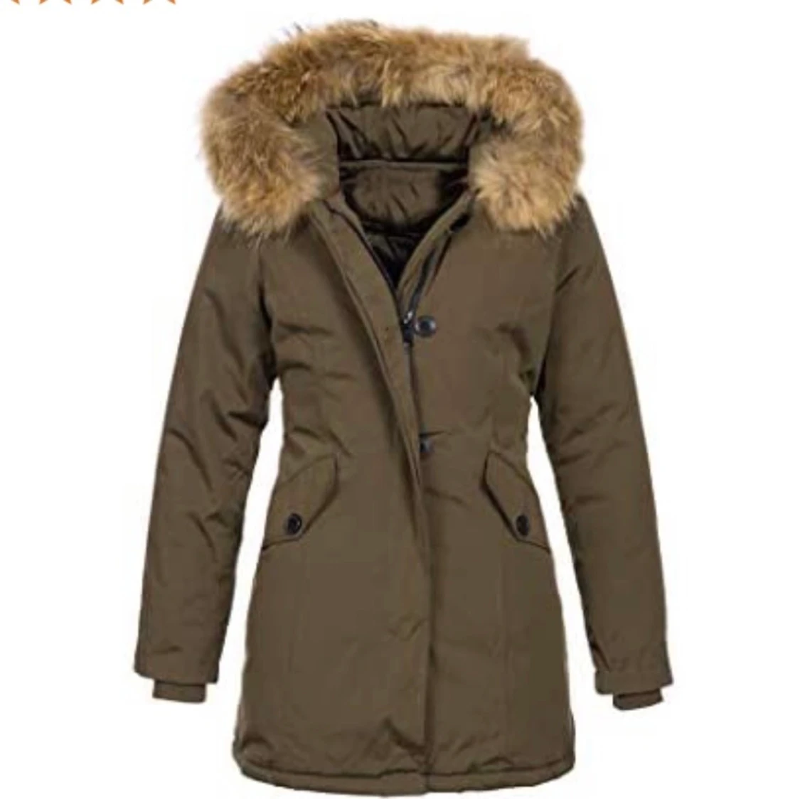 Fin ny jacka med äkta pälsluva - 90