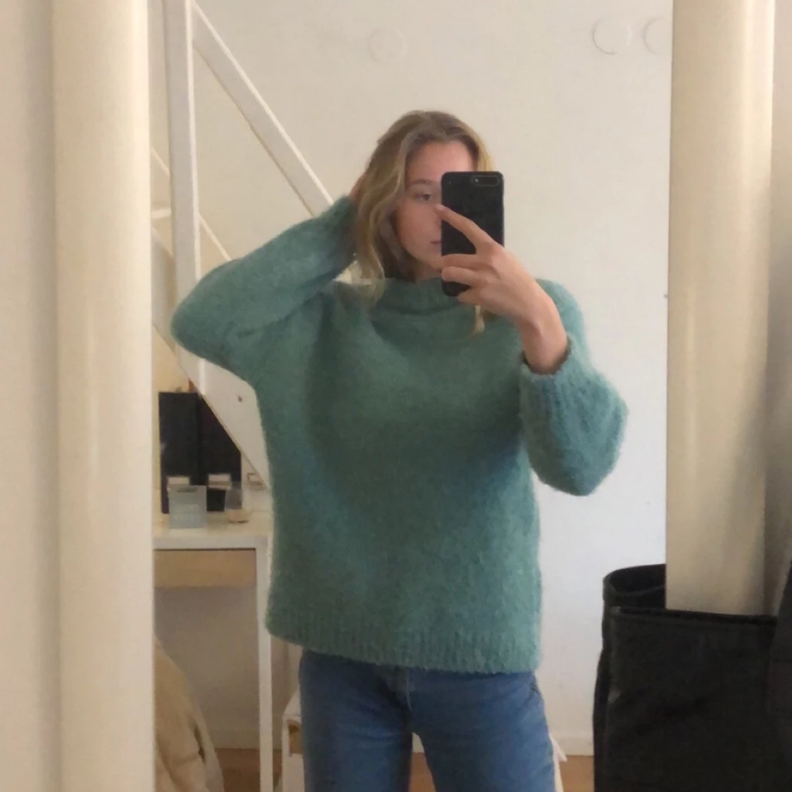 Stickad tröja mango storlek S