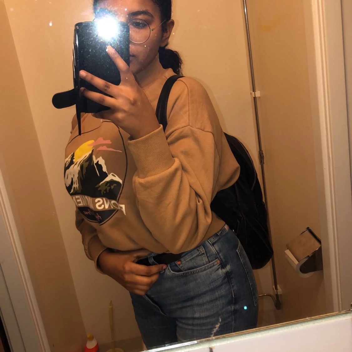 Brun Tröjamed tryck - 90