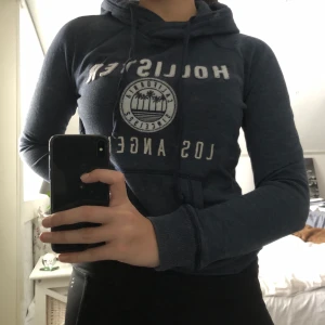 Marinblå hoodie - En tunnare marinblå hoodie från Hollister. Frakt tillkommer <3